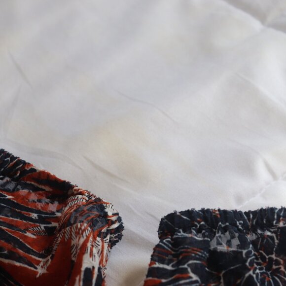 H&M Navy Orange Floral Long Sleeve Blouse Size 2 - Picture 7 of 11